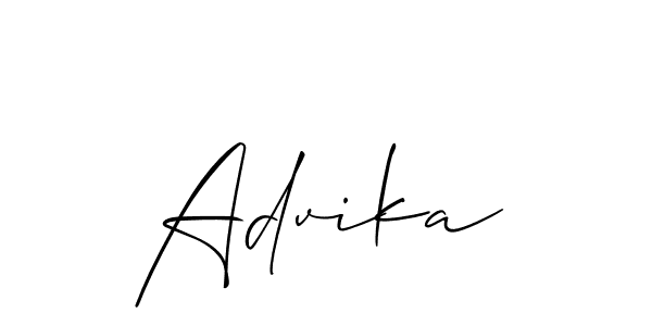 Similarly Allison_Script is the best handwritten signature design. Signature creator online .You can use it as an online autograph creator for name Advika. Advika signature style 2 images and pictures png