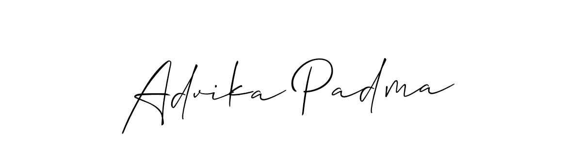 It looks lik you need a new signature style for name Advika Padma. Design unique handwritten (Allison_Script) signature with our free signature maker in just a few clicks. Advika Padma signature style 2 images and pictures png