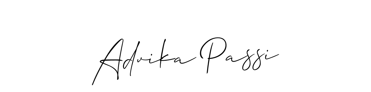Also we have Advika Passi name is the best signature style. Create professional handwritten signature collection using Allison_Script autograph style. Advika Passi signature style 2 images and pictures png