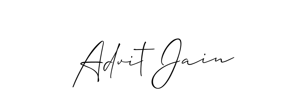 Design your own signature with our free online signature maker. With this signature software, you can create a handwritten (Allison_Script) signature for name Advit Jain. Advit Jain signature style 2 images and pictures png