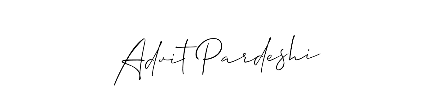 Make a beautiful signature design for name Advit Pardeshi. With this signature (Allison_Script) style, you can create a handwritten signature for free. Advit Pardeshi signature style 2 images and pictures png