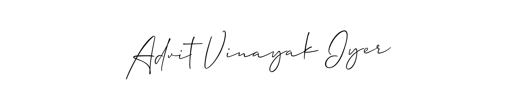 Also You can easily find your signature by using the search form. We will create Advit Vinayak Iyer name handwritten signature images for you free of cost using Allison_Script sign style. Advit Vinayak Iyer signature style 2 images and pictures png