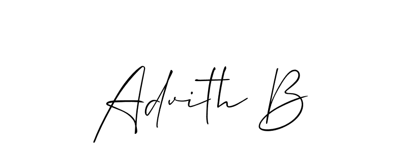 Use a signature maker to create a handwritten signature online. With this signature software, you can design (Allison_Script) your own signature for name Advith B. Advith B signature style 2 images and pictures png