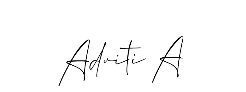It looks lik you need a new signature style for name Adviti A. Design unique handwritten (Allison_Script) signature with our free signature maker in just a few clicks. Adviti A signature style 2 images and pictures png