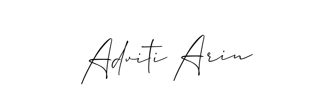 Make a beautiful signature design for name Adviti Arin. With this signature (Allison_Script) style, you can create a handwritten signature for free. Adviti Arin signature style 2 images and pictures png