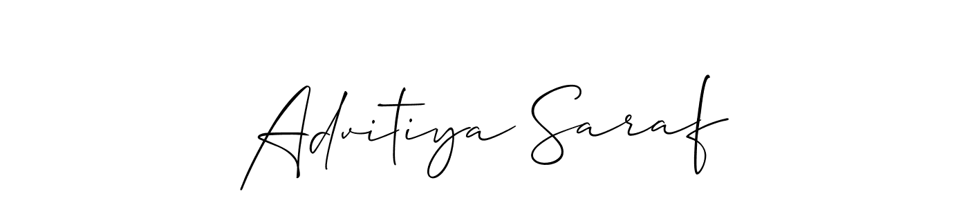 Use a signature maker to create a handwritten signature online. With this signature software, you can design (Allison_Script) your own signature for name Advitiya Saraf. Advitiya Saraf signature style 2 images and pictures png