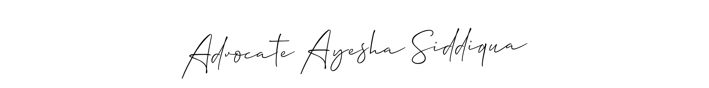 Advocate Ayesha Siddiqua stylish signature style. Best Handwritten Sign (Allison_Script) for my name. Handwritten Signature Collection Ideas for my name Advocate Ayesha Siddiqua. Advocate Ayesha Siddiqua signature style 2 images and pictures png