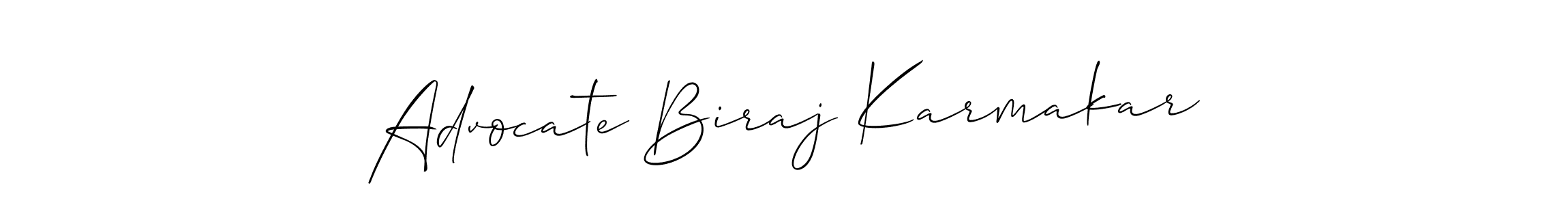 Use a signature maker to create a handwritten signature online. With this signature software, you can design (Allison_Script) your own signature for name Advocate Biraj Karmakar. Advocate Biraj Karmakar signature style 2 images and pictures png