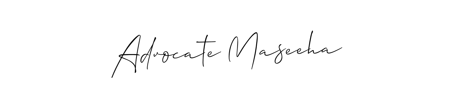 Use a signature maker to create a handwritten signature online. With this signature software, you can design (Allison_Script) your own signature for name Advocate Maseeha. Advocate Maseeha signature style 2 images and pictures png