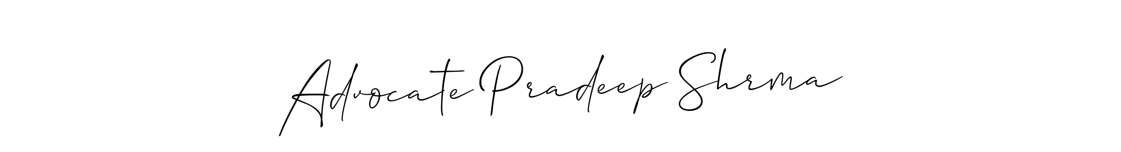 Make a beautiful signature design for name Advocate Pradeep Shrma. With this signature (Allison_Script) style, you can create a handwritten signature for free. Advocate Pradeep Shrma signature style 2 images and pictures png