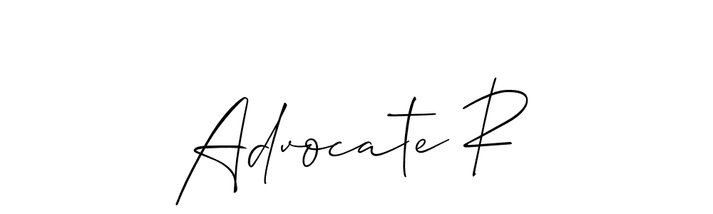 The best way (Allison_Script) to make a short signature is to pick only two or three words in your name. The name Advocate R include a total of six letters. For converting this name. Advocate R signature style 2 images and pictures png