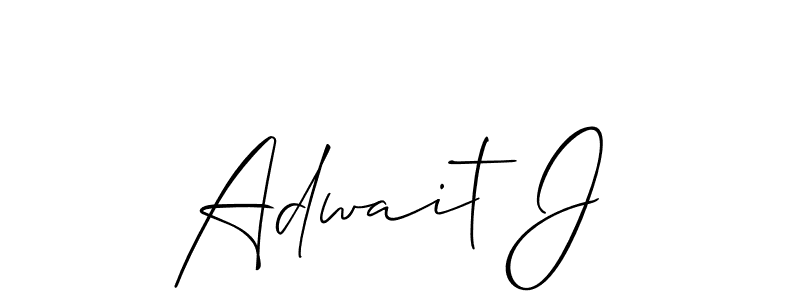 How to make Adwait J name signature. Use Allison_Script style for creating short signs online. This is the latest handwritten sign. Adwait J signature style 2 images and pictures png