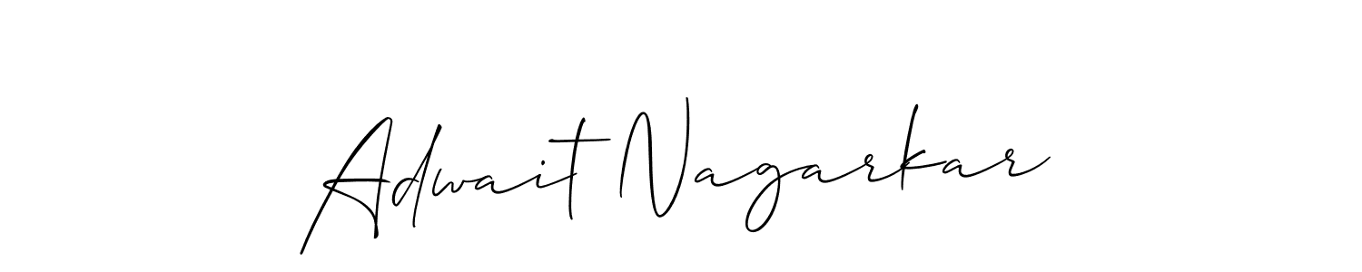 The best way (Allison_Script) to make a short signature is to pick only two or three words in your name. The name Adwait Nagarkar include a total of six letters. For converting this name. Adwait Nagarkar signature style 2 images and pictures png