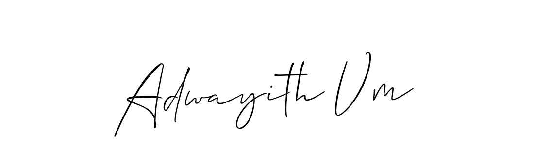 Design your own signature with our free online signature maker. With this signature software, you can create a handwritten (Allison_Script) signature for name Adwayith Vm. Adwayith Vm signature style 2 images and pictures png