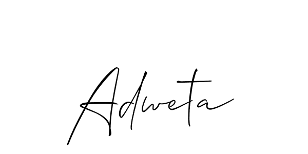 The best way (Allison_Script) to make a short signature is to pick only two or three words in your name. The name Adweta include a total of six letters. For converting this name. Adweta signature style 2 images and pictures png