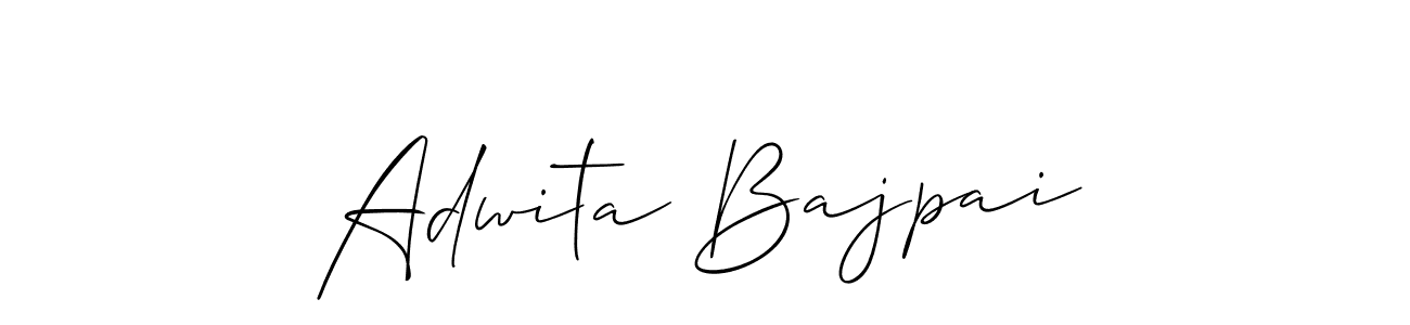 How to make Adwita Bajpai name signature. Use Allison_Script style for creating short signs online. This is the latest handwritten sign. Adwita Bajpai signature style 2 images and pictures png