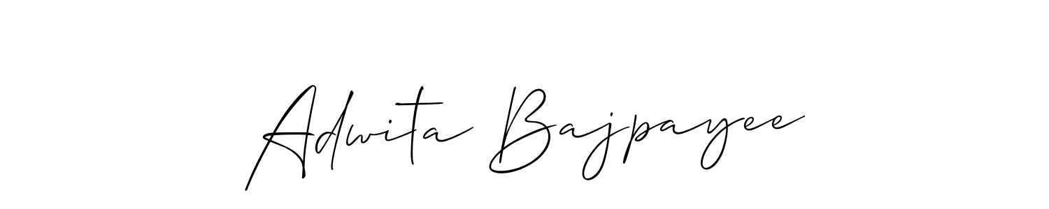 Similarly Allison_Script is the best handwritten signature design. Signature creator online .You can use it as an online autograph creator for name Adwita Bajpayee. Adwita Bajpayee signature style 2 images and pictures png