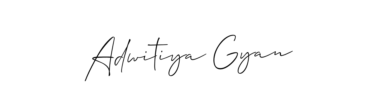 Design your own signature with our free online signature maker. With this signature software, you can create a handwritten (Allison_Script) signature for name Adwitiya Gyan. Adwitiya Gyan signature style 2 images and pictures png