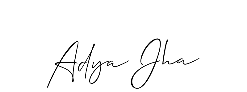 How to make Adya Jha name signature. Use Allison_Script style for creating short signs online. This is the latest handwritten sign. Adya Jha signature style 2 images and pictures png
