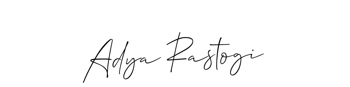 Also we have Adya Rastogi name is the best signature style. Create professional handwritten signature collection using Allison_Script autograph style. Adya Rastogi signature style 2 images and pictures png