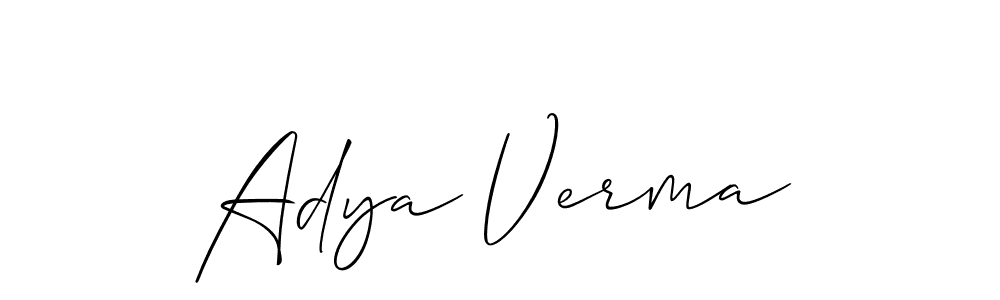 Design your own signature with our free online signature maker. With this signature software, you can create a handwritten (Allison_Script) signature for name Adya Verma. Adya Verma signature style 2 images and pictures png