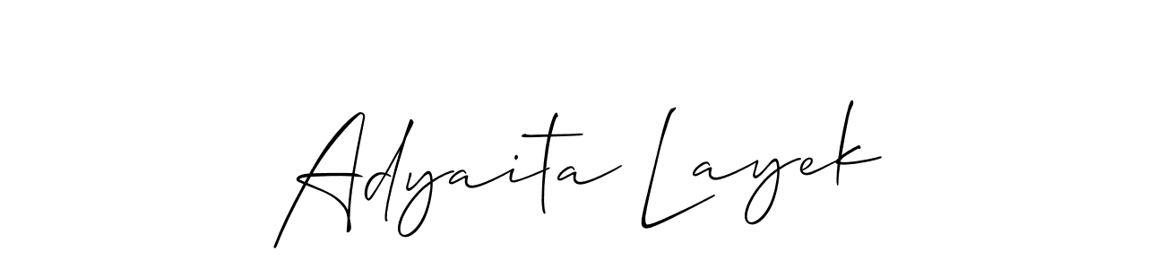 Design your own signature with our free online signature maker. With this signature software, you can create a handwritten (Allison_Script) signature for name Adyaita Layek. Adyaita Layek signature style 2 images and pictures png