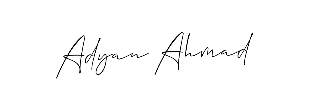 How to make Adyan Ahmad signature? Allison_Script is a professional autograph style. Create handwritten signature for Adyan Ahmad name. Adyan Ahmad signature style 2 images and pictures png