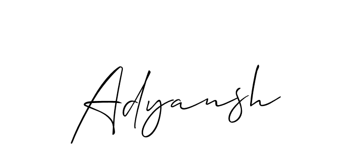 You should practise on your own different ways (Allison_Script) to write your name (Adyansh) in signature. don't let someone else do it for you. Adyansh signature style 2 images and pictures png