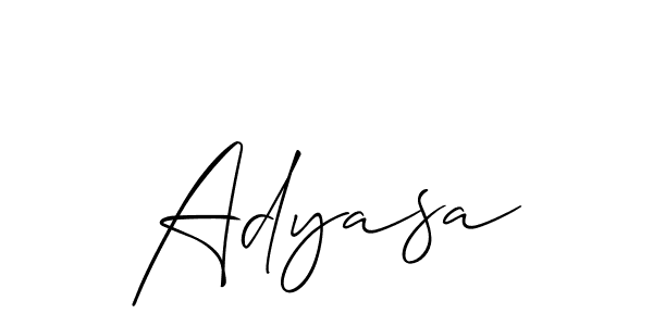 It looks lik you need a new signature style for name Adyasa. Design unique handwritten (Allison_Script) signature with our free signature maker in just a few clicks. Adyasa signature style 2 images and pictures png