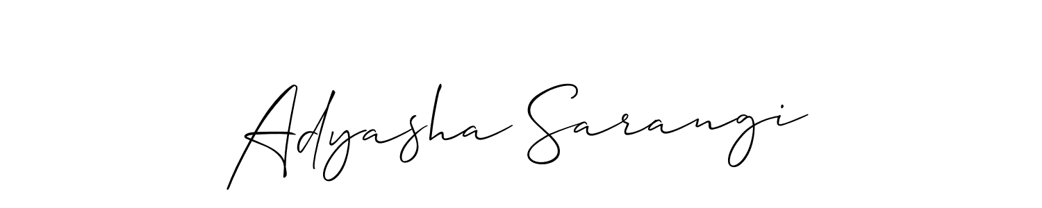 How to make Adyasha Sarangi name signature. Use Allison_Script style for creating short signs online. This is the latest handwritten sign. Adyasha Sarangi signature style 2 images and pictures png