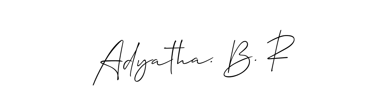 Allison_Script is a professional signature style that is perfect for those who want to add a touch of class to their signature. It is also a great choice for those who want to make their signature more unique. Get Adyatha. B. R name to fancy signature for free. Adyatha. B. R signature style 2 images and pictures png