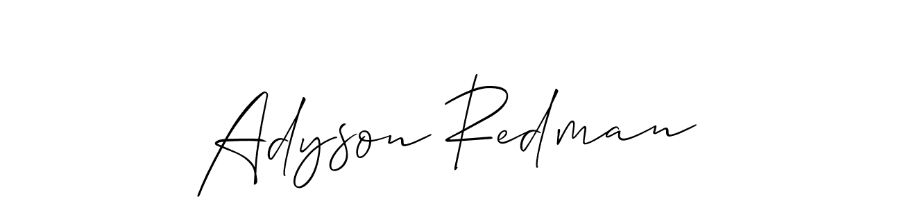 Use a signature maker to create a handwritten signature online. With this signature software, you can design (Allison_Script) your own signature for name Adyson Redman. Adyson Redman signature style 2 images and pictures png