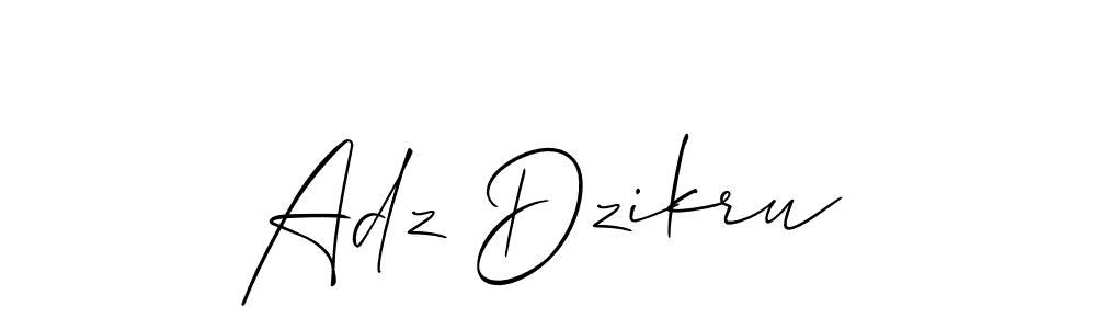 Make a beautiful signature design for name Adz Dzikru. With this signature (Allison_Script) style, you can create a handwritten signature for free. Adz Dzikru signature style 2 images and pictures png