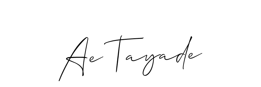 Once you've used our free online signature maker to create your best signature Allison_Script style, it's time to enjoy all of the benefits that Ae Tayade name signing documents. Ae Tayade signature style 2 images and pictures png