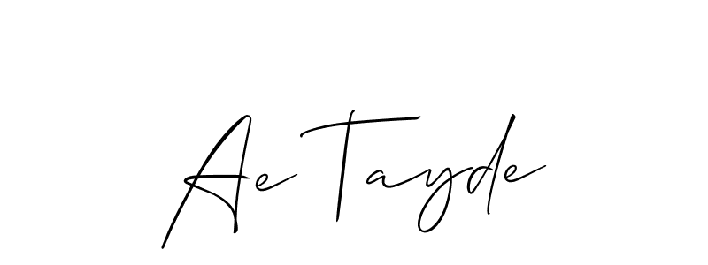 Once you've used our free online signature maker to create your best signature Allison_Script style, it's time to enjoy all of the benefits that Ae Tayde name signing documents. Ae Tayde signature style 2 images and pictures png