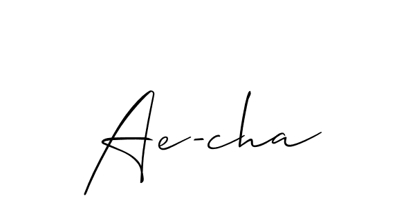 if you are searching for the best signature style for your name Ae-cha. so please give up your signature search. here we have designed multiple signature styles  using Allison_Script. Ae-cha signature style 2 images and pictures png