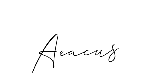 Create a beautiful signature design for name Aeacus. With this signature (Allison_Script) fonts, you can make a handwritten signature for free. Aeacus signature style 2 images and pictures png