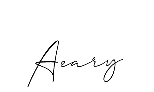 Also You can easily find your signature by using the search form. We will create Aeary name handwritten signature images for you free of cost using Allison_Script sign style. Aeary signature style 2 images and pictures png