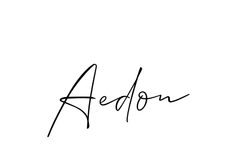 Create a beautiful signature design for name Aedon. With this signature (Allison_Script) fonts, you can make a handwritten signature for free. Aedon signature style 2 images and pictures png