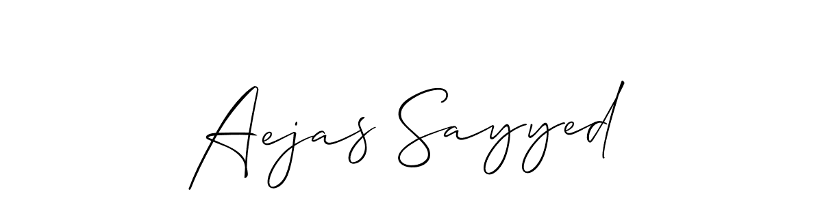 Use a signature maker to create a handwritten signature online. With this signature software, you can design (Allison_Script) your own signature for name Aejas Sayyed. Aejas Sayyed signature style 2 images and pictures png