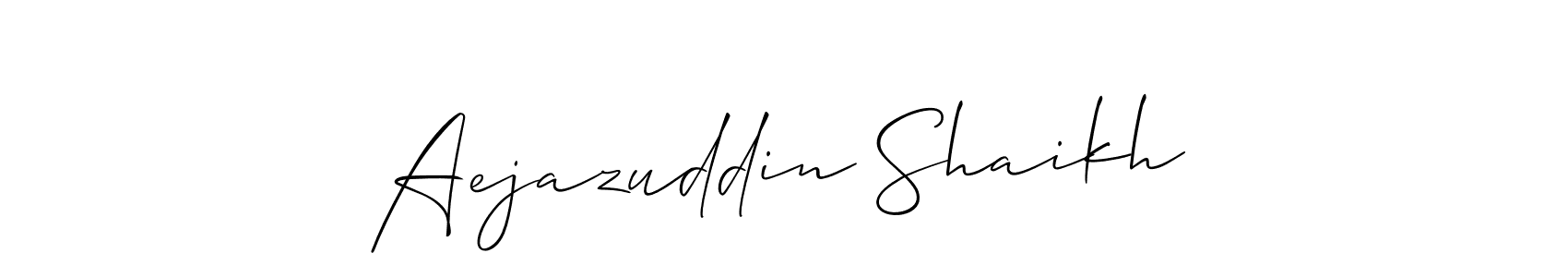 Also we have Aejazuddin Shaikh name is the best signature style. Create professional handwritten signature collection using Allison_Script autograph style. Aejazuddin Shaikh signature style 2 images and pictures png