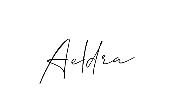 Use a signature maker to create a handwritten signature online. With this signature software, you can design (Allison_Script) your own signature for name Aeldra. Aeldra signature style 2 images and pictures png