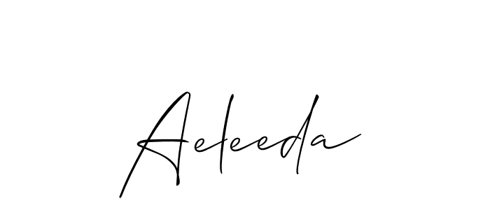 How to make Aeleeda name signature. Use Allison_Script style for creating short signs online. This is the latest handwritten sign. Aeleeda signature style 2 images and pictures png