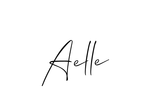 Use a signature maker to create a handwritten signature online. With this signature software, you can design (Allison_Script) your own signature for name Aelle. Aelle signature style 2 images and pictures png