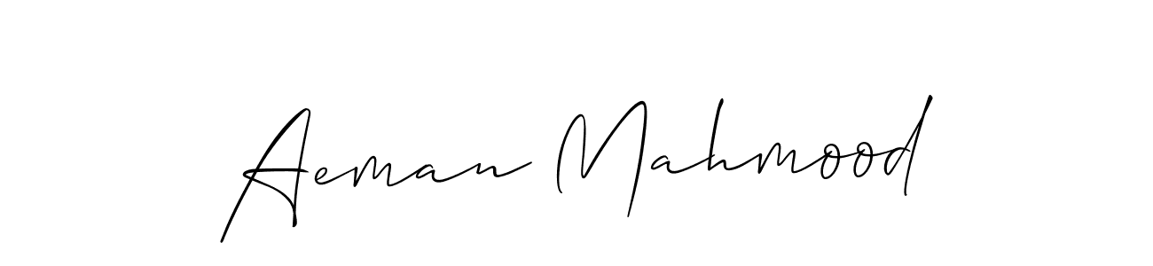 Allison_Script is a professional signature style that is perfect for those who want to add a touch of class to their signature. It is also a great choice for those who want to make their signature more unique. Get Aeman Mahmood name to fancy signature for free. Aeman Mahmood signature style 2 images and pictures png