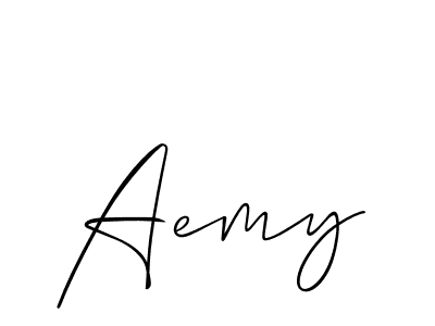How to make Aemy signature? Allison_Script is a professional autograph style. Create handwritten signature for Aemy name. Aemy signature style 2 images and pictures png