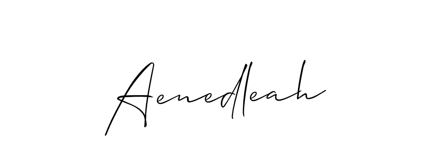 Design your own signature with our free online signature maker. With this signature software, you can create a handwritten (Allison_Script) signature for name Aenedleah. Aenedleah signature style 2 images and pictures png