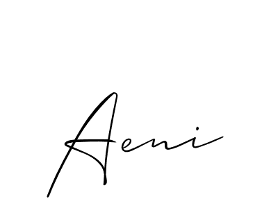 Make a beautiful signature design for name Aeni. With this signature (Allison_Script) style, you can create a handwritten signature for free. Aeni signature style 2 images and pictures png