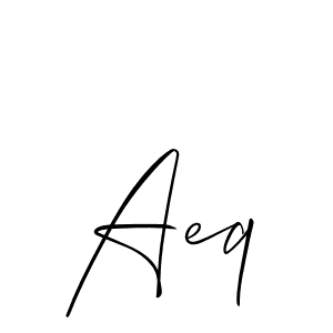 Use a signature maker to create a handwritten signature online. With this signature software, you can design (Allison_Script) your own signature for name Aeq. Aeq signature style 2 images and pictures png