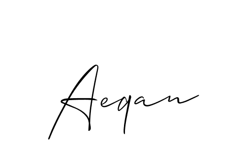 Make a beautiful signature design for name Aeqan. With this signature (Allison_Script) style, you can create a handwritten signature for free. Aeqan signature style 2 images and pictures png